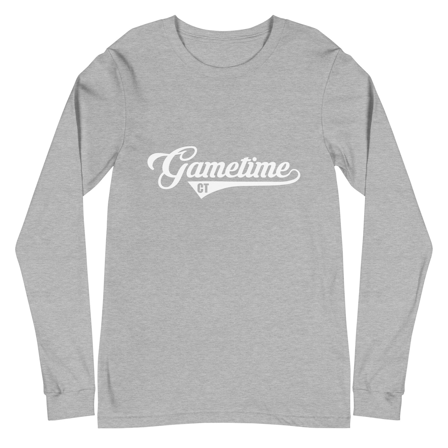 gametimect long sleeve grey shirt white logo